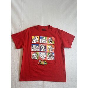 Super Mario Red Short Sleeve Shirt Peach Luigi Yoshi Men's Large *